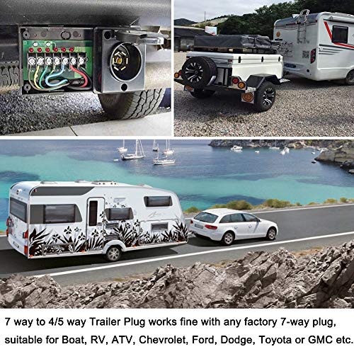 thumbnail image 2 of 7 Pin To 4 Pin Trailer Plug Adapter - Converts 7 Blade To 4-Way & 5-Way Flat For RV, Boat, Utility Trailers 2 of 14
