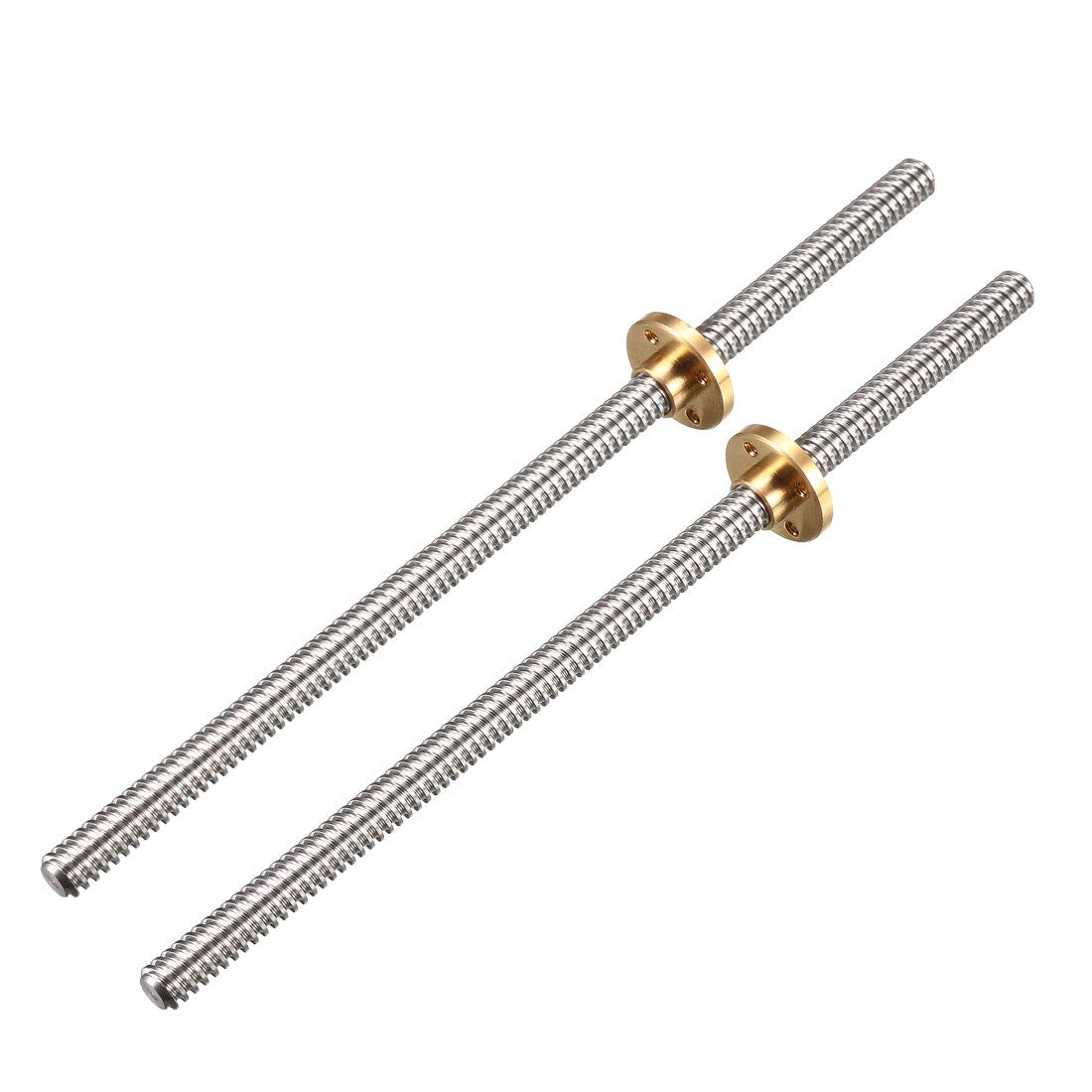 sourcing map 200mm Length T8 8mm Dia Lead Screw Rod,2 Lead Stainless Steel Lead Screw Rod With Copper Nut Trapezoidal Thread for 3D Printer Z Axis2pcs