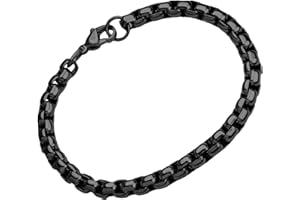 555Jewelry 5mm Stainless Steel Box Chain Bracelet for Men & Women, 6.5 to 9 Inch