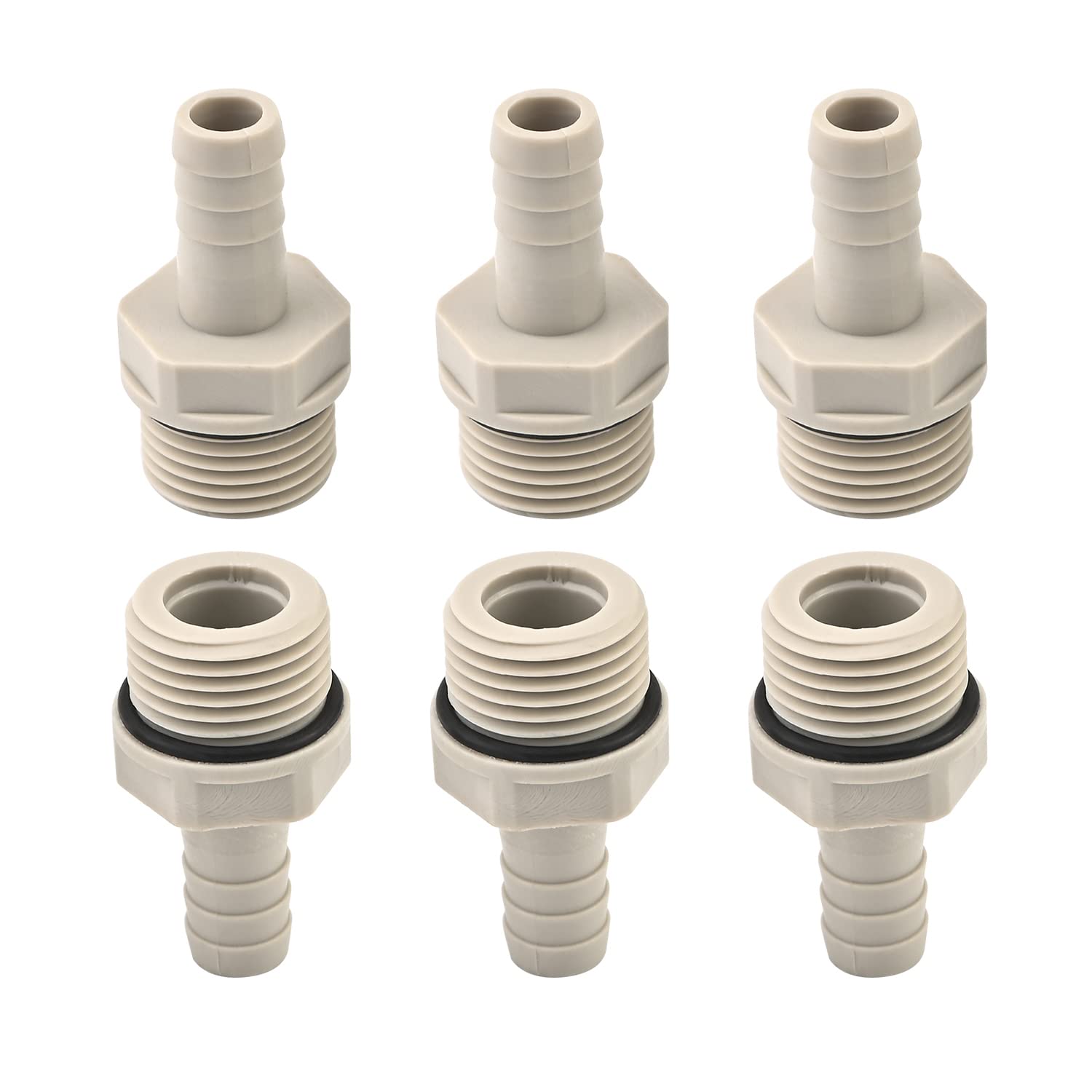 Othmro 6Pcs Hose Connector 20.3mm Fitting to 10mm Hose Barb Adapter PVC Male Thread Pipe Garden Hose Pipe Tube Connecting Fittings 10-4