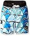 Maui & Sons Boys' Swim Trunk With Blue Shark Print