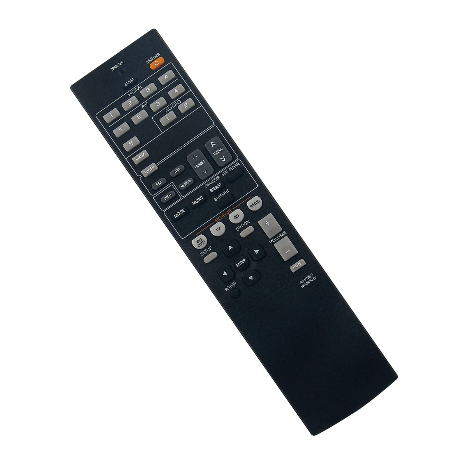 RAV333-WT92690EU Replacement Remote Control -VINABTY-Fit for Yamaha Audio System RAV333 WT92690EU remote control RAV333-WT92690 RX-V367 RX-V371 RXV367 RXV371