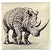 Luxbon - Brown Rhino Rhinoceros Cotton Linen Sofa Chair Seat Throw Pillow Case Cushion Cover 18 x 18