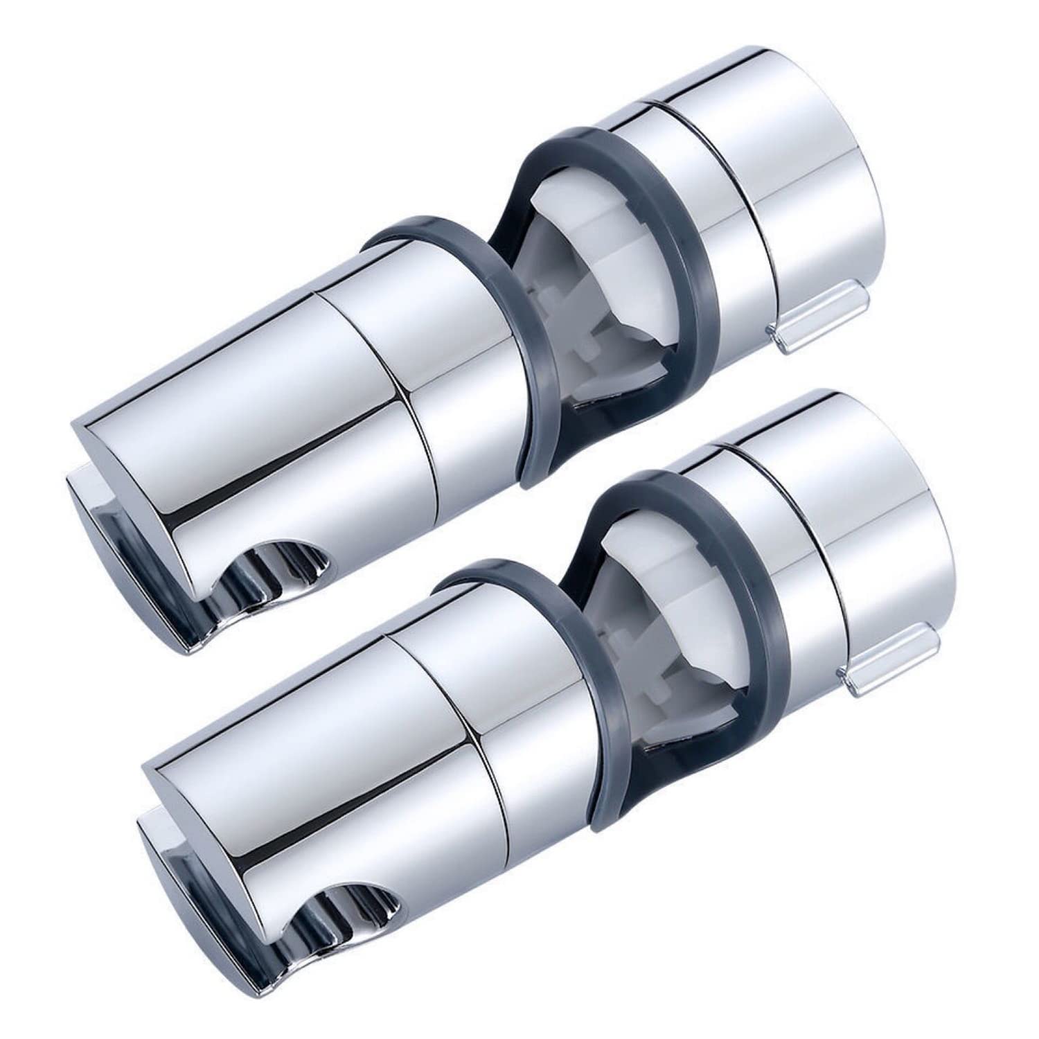 Clarmonde Shower Head Holder 18-25mm Shower Head Holder Replacement 360° Adjustable Shower Holder Bracket ABS Chrome Shower Rail Slider Shower Riser Shower Pole for Shower Head (2pcs)