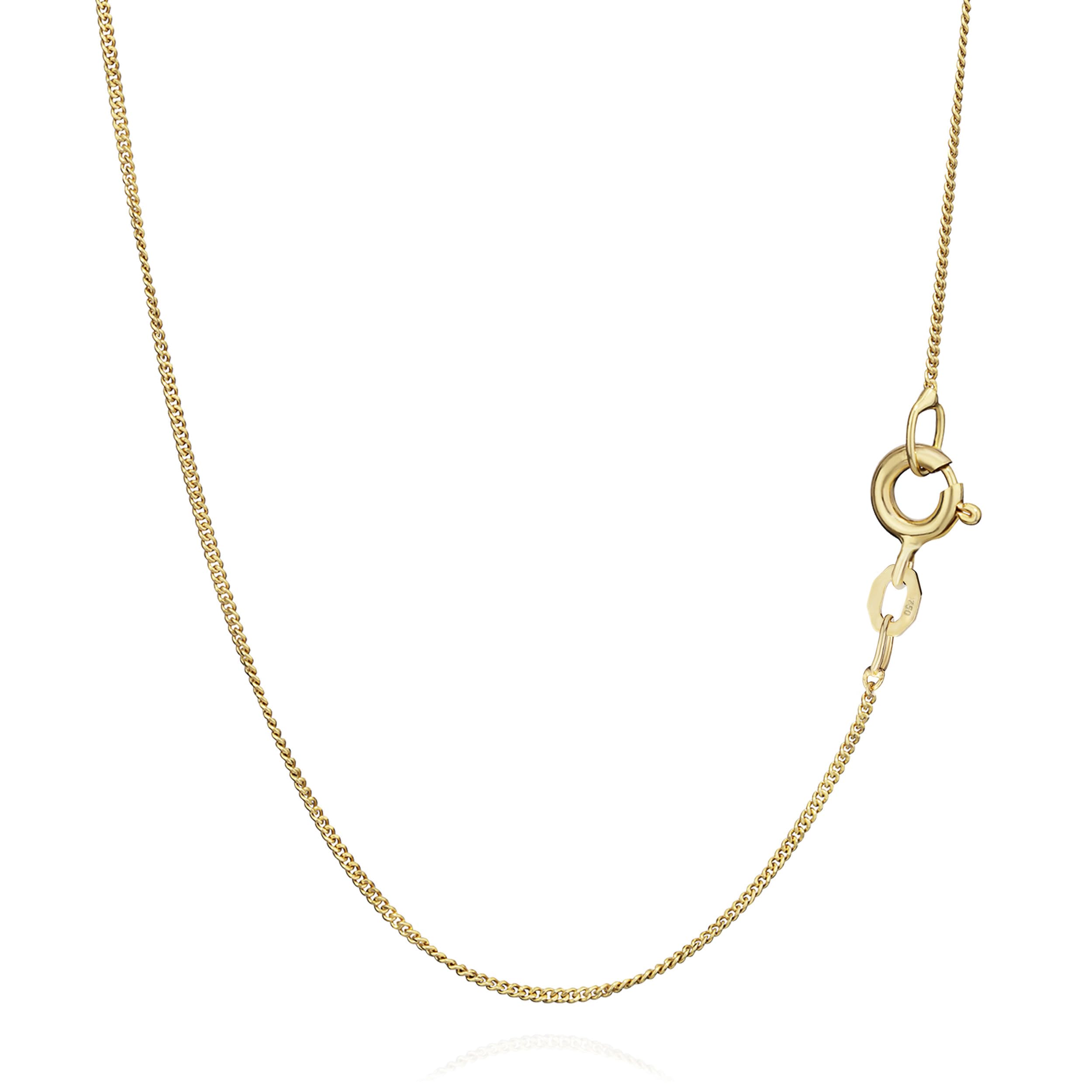 NKlaus curb chain yellow gold chain 36cm long 1,2g 0,8mm wide 9036