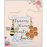 AKTAP Inspirational Bee Lover Gifts for Women Bee&Honeycomb Asymmetry Earrings Incest Animal Jewelry Beekeeper Farmer Gift