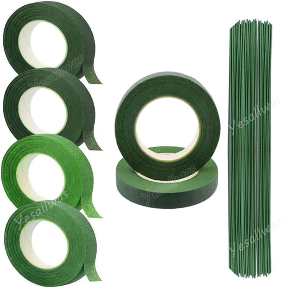 Yesallwas Floral Tape Stem Wrap 1/2 inch x 30 Yards 6 Rolls