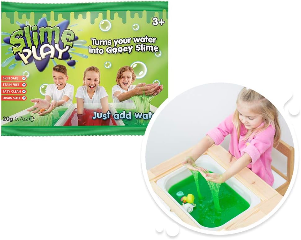ZIMPLI, 12 x Slime Play Party Bag Fillers, Green & Red, Turns water into slime, Pass The Parcel Gift, Sensory Party Favours