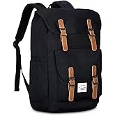 Chase Chic Backpack for Men Women, Vintage Rucksack Bookbag 15.6 inch Fashion Bag Unisex Casual Daypack for Travel,College,Work(Black)