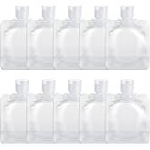 10Pcs Flat Travel Bottles 30ml Travel Pouches for Toiletries Shampoo | Travel-Size Liquid Pouch 1OZ Portable Fluid Packing Bags Clear Empty Squeeze Pouch for Lotion Shower Gel, Leak Proof