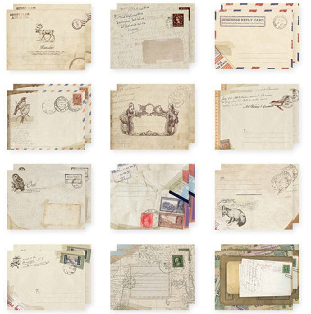 Chakil 60 pz buste busta di carta vintage per cartolina d ...