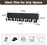 pickpiff Key Holder Wall Mount 8 Hooks Adhesive No Drill Black view 7