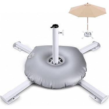 4-piece cantilever offset patio umbrella stand Bonosuki 4-Piece Cantilever Base Offset Patio Umbrella Stand, 176lb