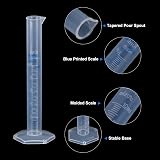 sourcing map 10ml Graduated Cylinder Plastic Test Tube Beaker Hex Base 10Pcs view 4