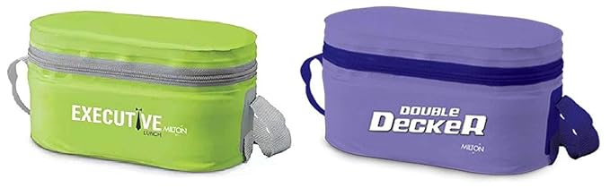 Milton Executive Lunch Box Soft Insulated Tiffin Box (2 SS Container,1 Microwave Safe