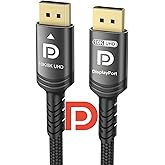 Ubluker 10K 8K DisplayPort 2.1 Cable 54Gbps 1.5 FT, Certified DP to DP Cord 4K 240Hz 165Hz 144Hz 120Hz 10K 8K 120Hz Nylon Bra