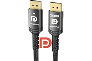 Ubluker 10K 8K 4K DisplayPort Cable 40Gbps 16.4 FT, VESA Certified DP to DP Cable v1.4 v1.2 Nylon Braided UHBR HDCP DSC1.2 10K 8K60Hz 4K 165Hz 144Hz 2K 240Hz FreeSync G-Sync Monitor PC Projector