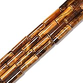 Real Yellow Tiger Eye Tube Beads 4x13mm Natural Stone Semi Precious Gemstone Cylinder Loose Beads for Jewelry Making 15 inches(28-30pcs)