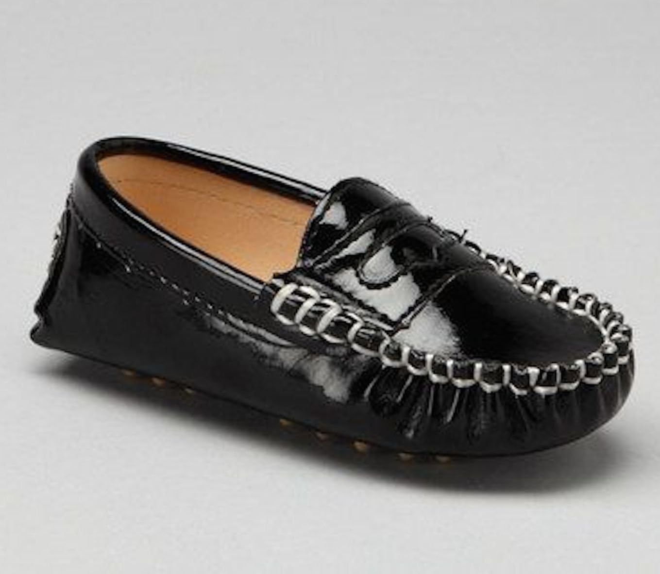 Patent Leather Trumfit Baby Moccasin Newborn Infant Crib Shoe (0-6 Months, Black)