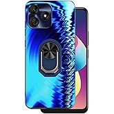 DAMONDY for Vortex J24 Case Compatible for Vortex J24 Phone Case Cover with Ring Holder Stand Slim Wave Pattern Design for Women Girls,Soft TPU Shockproof Full Body Protective -Blue