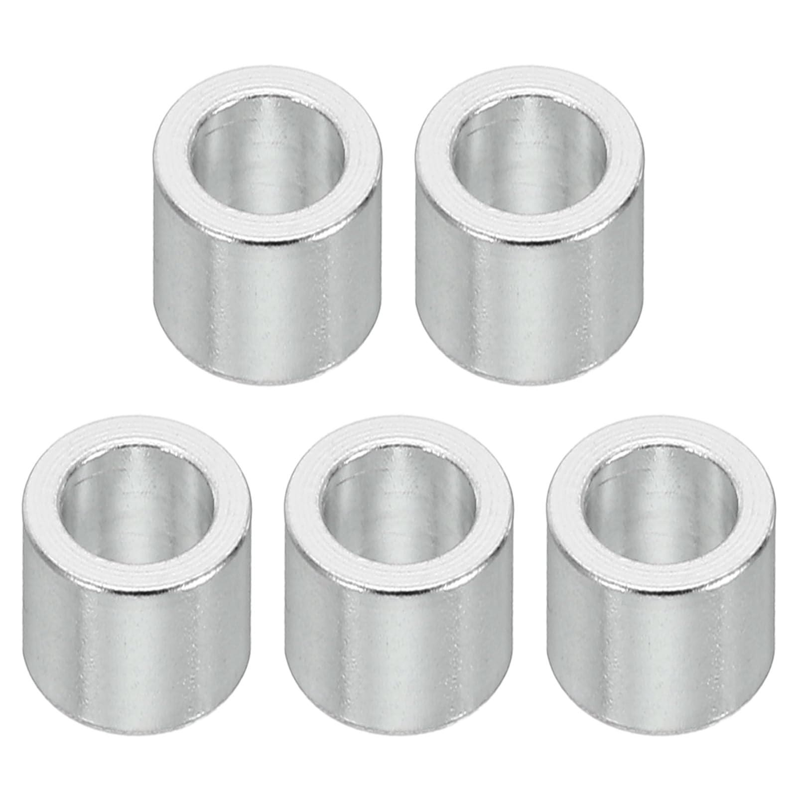 PATIKIL M5 Aluminum Spacers, 5 Pcs Metal Spacer Aluminum 5.2mm ID x 8mm OD x 6mm L Aluminum Spacer Screw Standoff Round for 1/5inch or M5 Screw Bolts