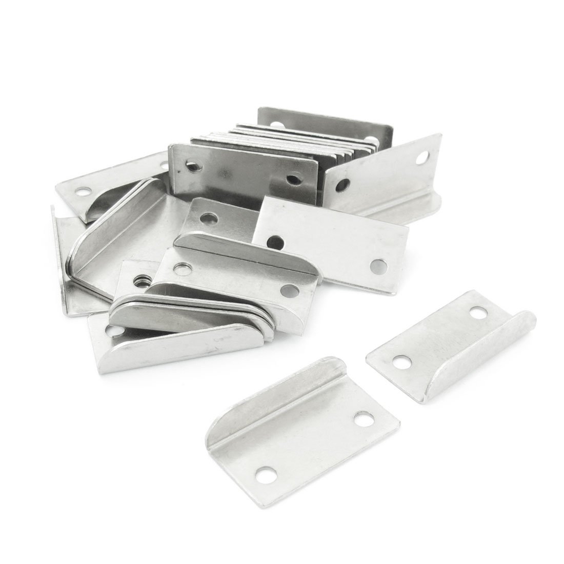 Sourcingmap 25 Pcs Home Office Silver Tone Metal Angled Drawer Lock Strike Plate