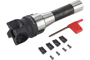 Eumtenr Heavy Duty R8 FMB22 7/16 Shank Face End Mill Cutte and 400R 50MM CNC End Milling Shell Cut with 4Pcs APMT1604 Carbide Inserts and T15 Wrench