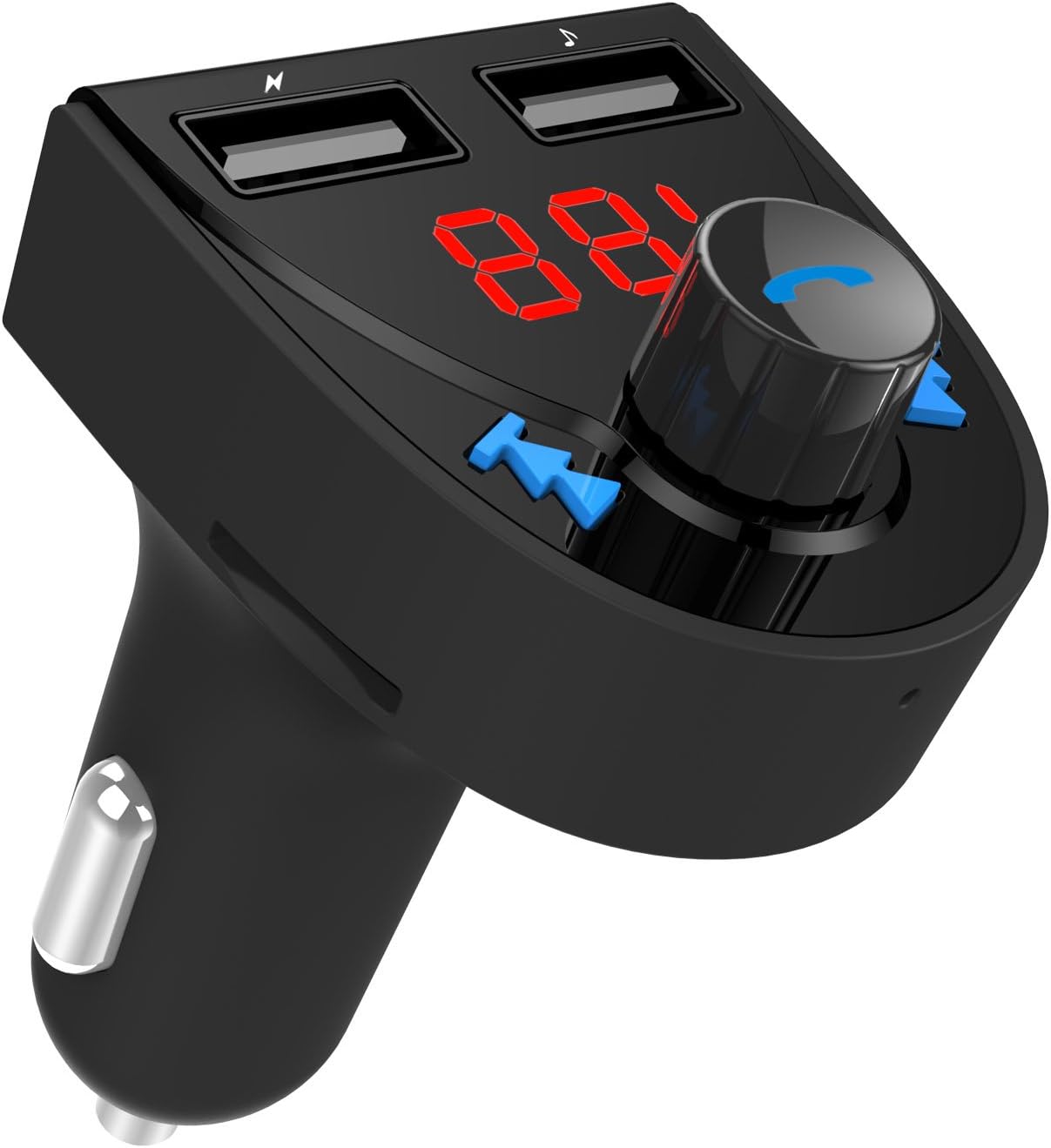 Bluetooth FM Transmitter for Car, Wireless Bluetooth FM Radio Adapter Car Kit with Hands-Free Calling and 2 Ports USB Charger 5V/2.1A&1A