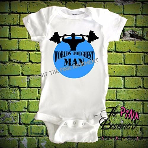 HANDMADE Boys Heavy Weight Lifting World's toughest man Weights gym Onesie Baby Clothes Clothing child funny Unisex Boys Newborn Infant Onesies Gift
