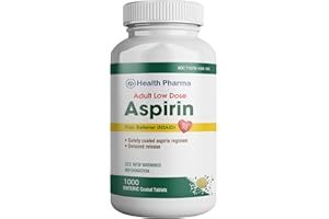Health Pharma Aspirin 81 mg (1000 Enteric Coated Tablets) | Adult Low Dose Strength Pain Reliever (NSAID) | Safe Pain Relief for Minor Aches and Pain | Value Pack Generic