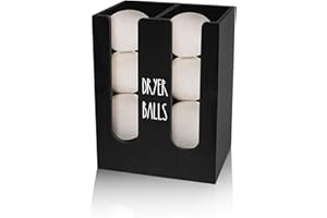 CHONIC Dryer Ball Holder for Laundry Room, Magnetic Dryer Balls Container Wall Mount, Wood Dryer Balls Storage Organizer, Wool Dryer Ball Dispenser Basket (Black)