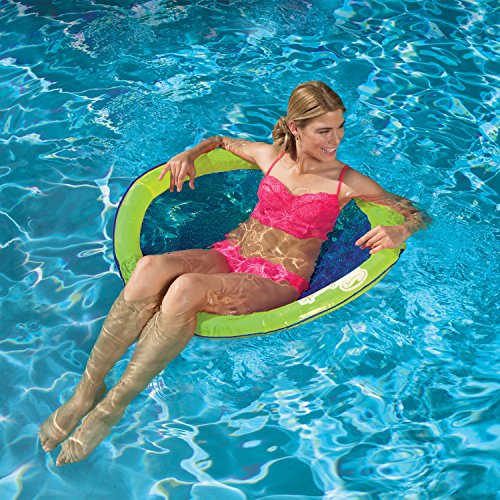 SwimWays Spring Float Papasan, Green/Blue