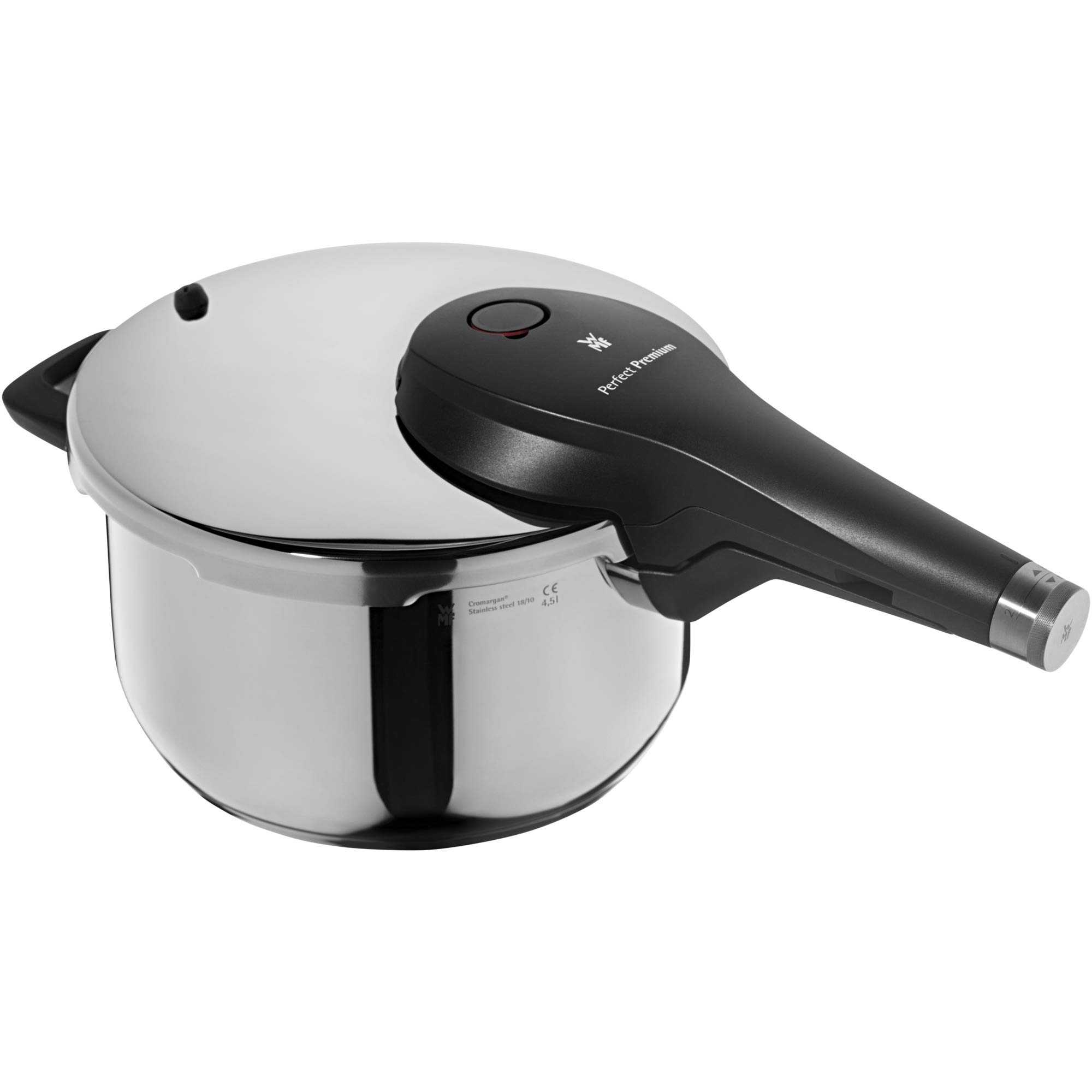 WMF Perfect Pressure Cooker 4.5 L Premium Polished Stainless Steel 2 Cooking Levels All-in-One Rotary Knob, Dishwasher Safe, Diameter Suitable for Induction, Stainless Steel, Silver, 22 cm โ image 1