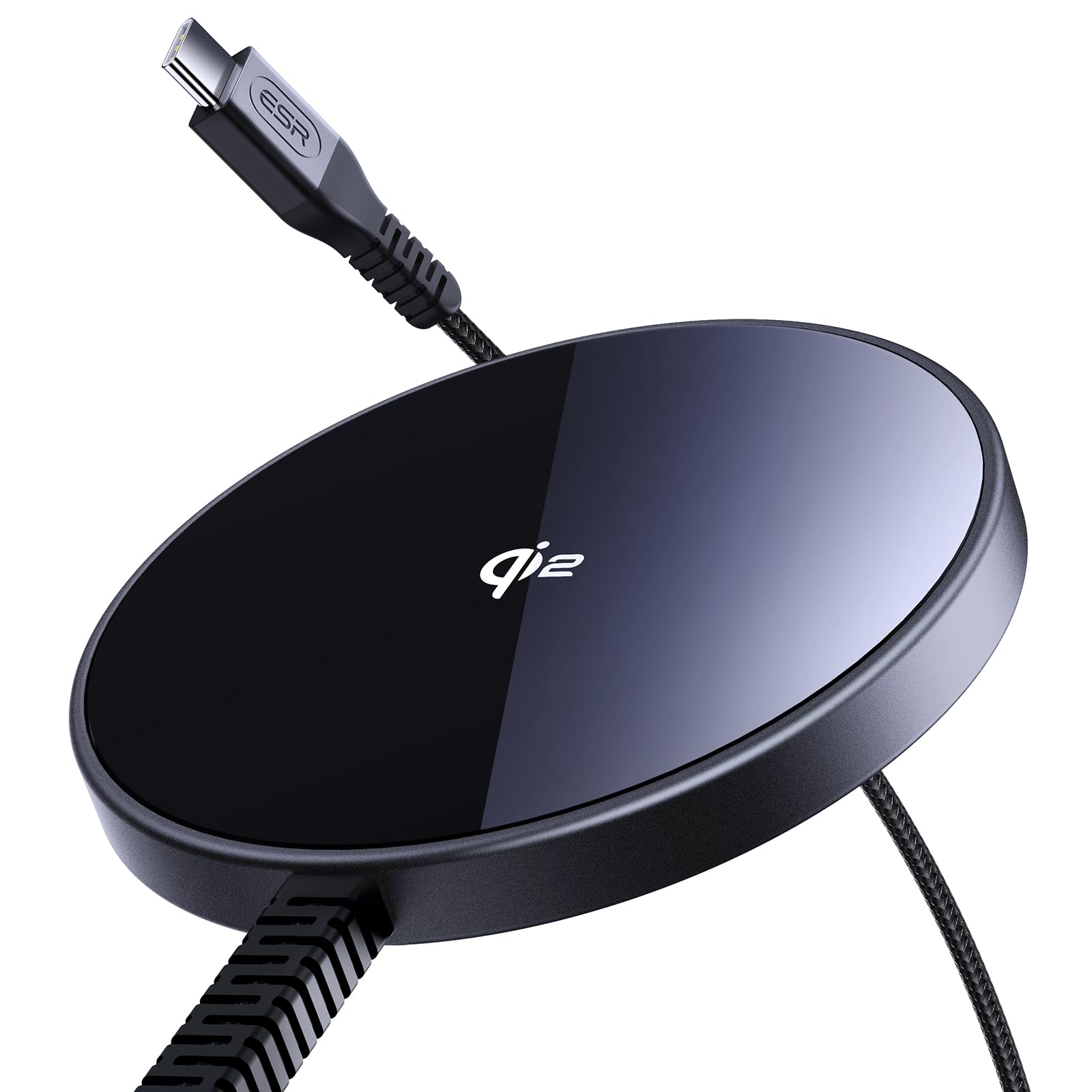 Photo 1 of ESR for Magsafe Charger, 15W Wireless Charger, Qi2 Magsafe Charger for iPhone 17/16/15/14/13/12, AirPods 4/3/Pro/Pro 2,Galaxy S25,Strong Magnetic Charging Pad with Type-C Cable,Black