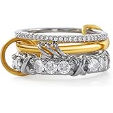 HRGEM Gold Stackable Rings for Women 14K Gold Plated Cubic Zirconia Non Tarnish Gold Ring Fashion Stacking Jewelry for Women Valentines Gifts