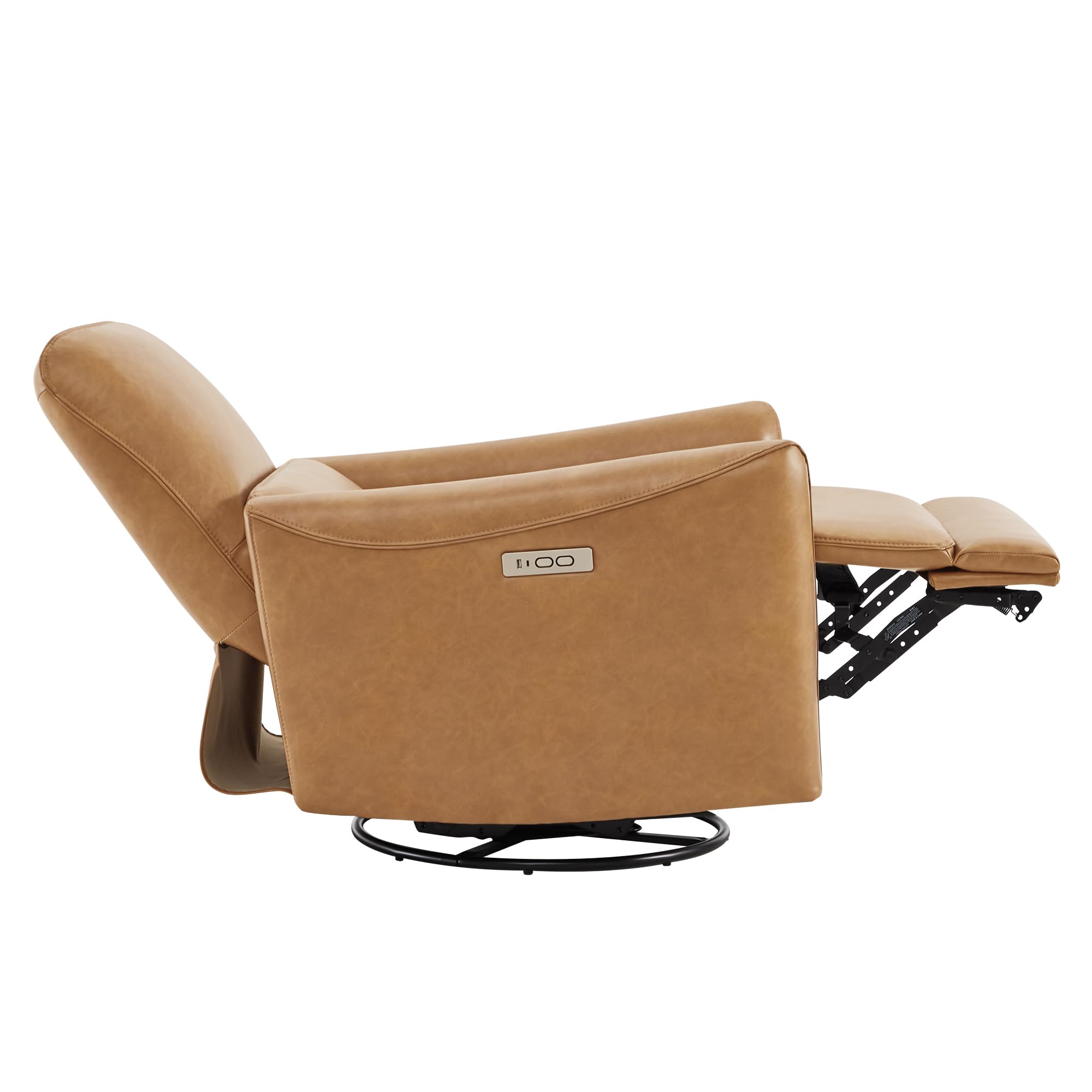 CHITA Power Recliner Swivel Glider, Upholstered Faux Leather Living