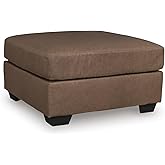 Signature Design by Ashley Walker Point Contemporary Faux Leather Oversized Accent Ottoman, Light Brown