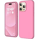 COFFKER Silicone for iPhone 15 Pro Max Case, Phone Cover, Tender Pink | Full Body Protection, Shockproof Slim Phone Case with Anti-Scratch Microfiber Lining