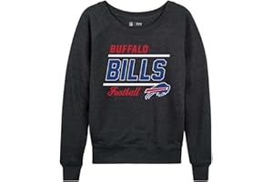 Team Fan Apparel NFL Womens Crew Neck Light Weight, Gameday Apparel, Slouchy Fit Raglan Crewneck Pullover for Women