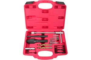 KUNTEC 16pcs Glow Plug Removal Remover Tool Set 8mm 10mm Damaged Glow Plug Extractor Repair Tool
