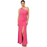 Adrianna Papell Womens One Shoulder Jersey Gown