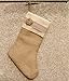 DLWedding Handmade Burlap Christmas Stocking Natural Jute Holiday Decoration with Rose Decor 15