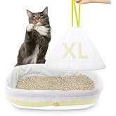 XUEPETT 24 Pack Jumbo Cat Litter Box Liners with Drawstring, 37" x 18" | XL Cat Litter Bags, Tear Resistant, Heavy Duty, Pre-Separated, Easy Clean Up, Jumbo Size, Extra Large