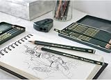 Faber-Castell Castell 9000 Art Set Pencil Green Pack of 6 HB to 8B view 6