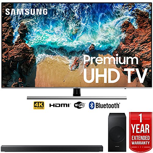 Samsung UN65NU8000 65" NU8000 Smart 4K UHD TV (2018) with Samsung HW-N550/ZA 3.1 Channel Soundbar System and 1 Year Warranty Bundle