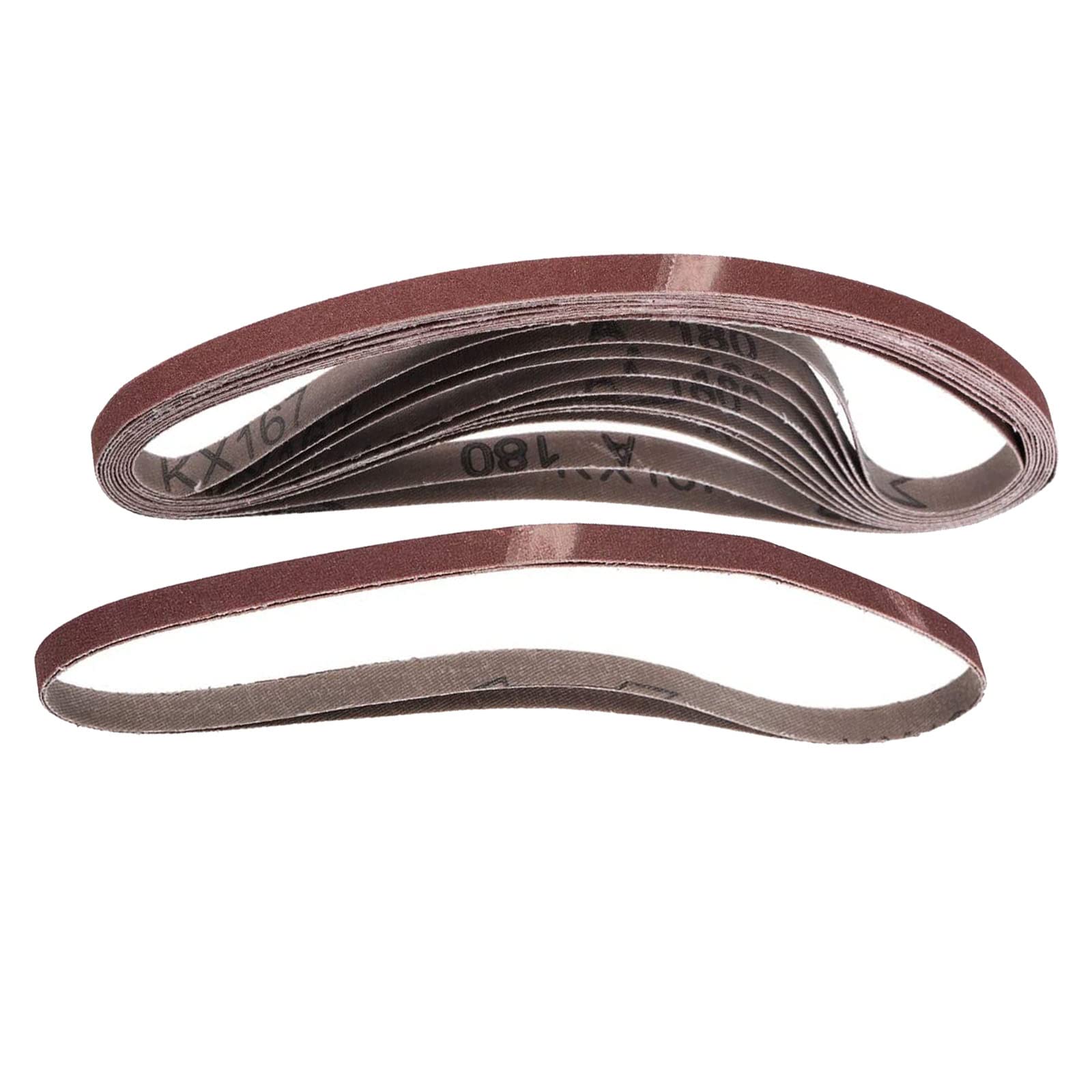 TA-VIGOR 12PCS Sanding Belt 180 Grit, 3/8-inch X 21-inch (9mm X 533mm) Aluminum Oxide File Belts for Belt Sander and Grinder