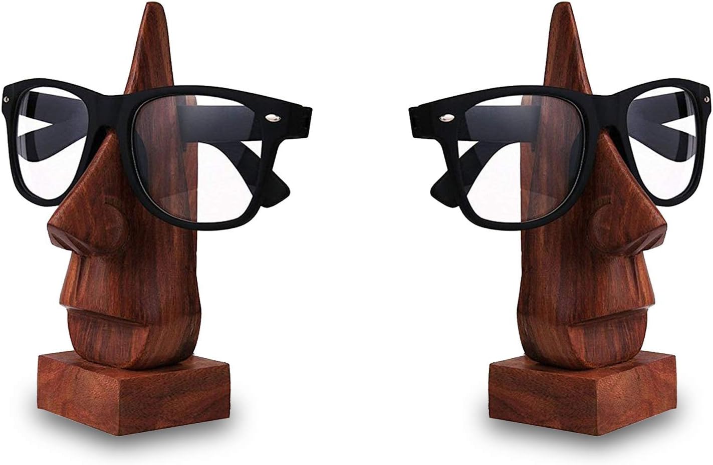 WhopperIndia Set of 2 Wooden Spectacle Holder, Eyewear Holder, Eyeware Retainer Holder, Sunglasses Stand, Goggles Holder Perfect for Family