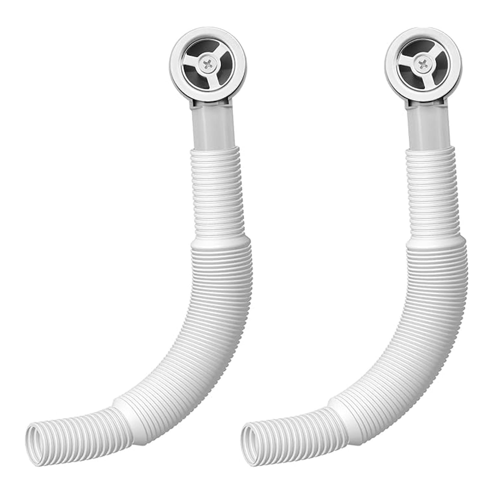 VZU 2PCS Sink Overflow Kit, Overflow Pipes, Overflow Head, Sink Overflow Head with 250mm Overflow Tube for Wash Basin, Sink, Baths