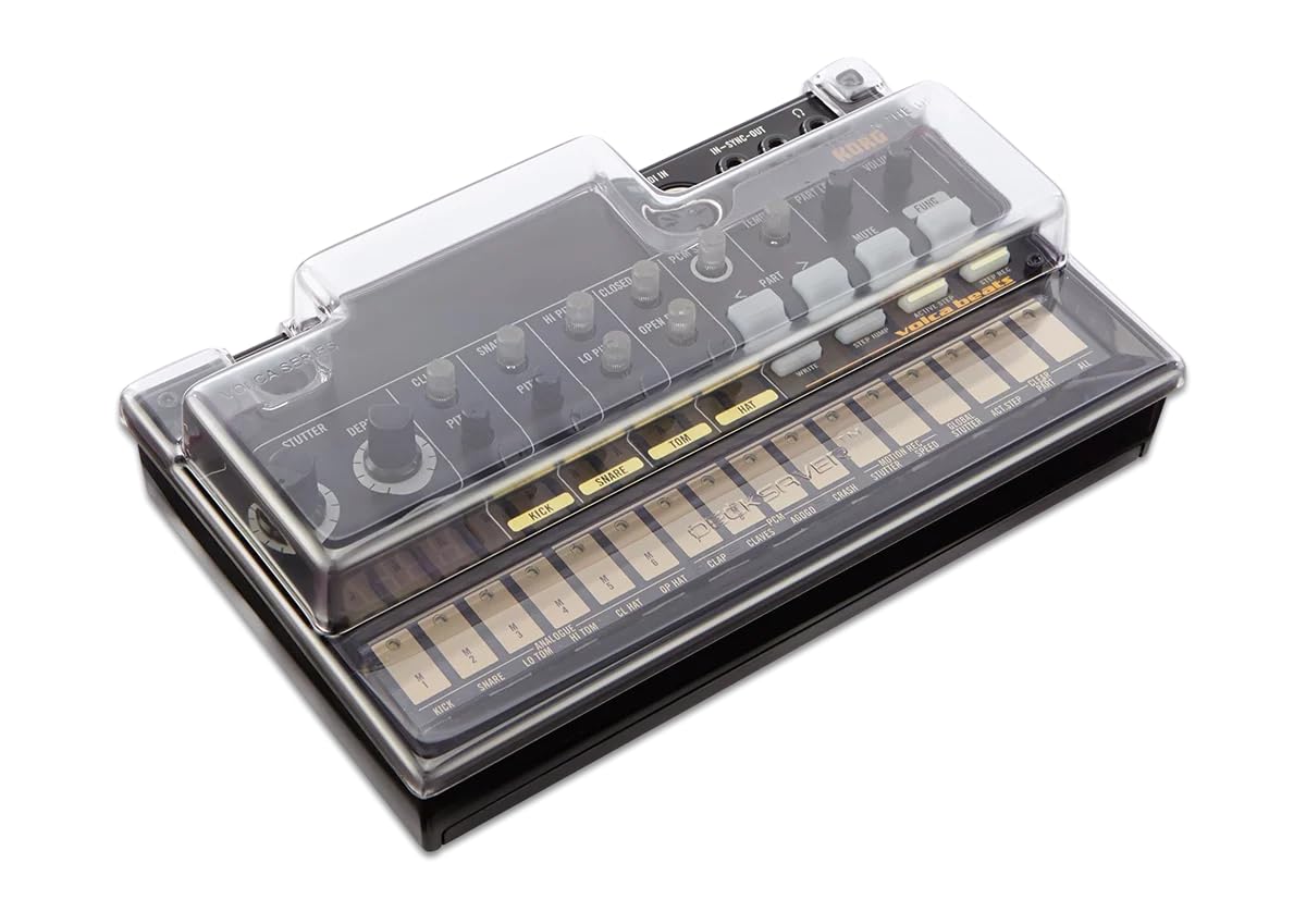 Decksaver Cover for Korg Volca Series - Super-Durable Polycarbonate Protective lid in Smoked Clear Colour, Made in The UK - The Producers' Choice for Unbeatable Protection