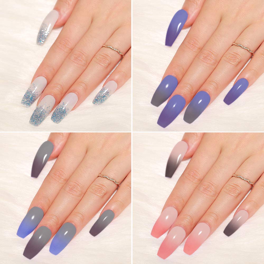 Dip Powder Nails Color Set With 10 PCS Dip Powders Nails No Nail Lamp Needed for French Nail Manicure Nail Art: Beauty